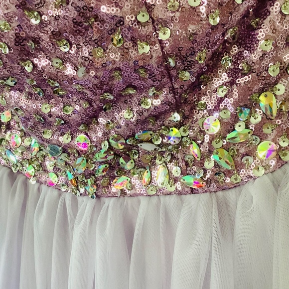 Bailey Bridal Prom Quinceañera Sweetheart Strapless Purple bling tulle ball gown - Picture 6 of 15